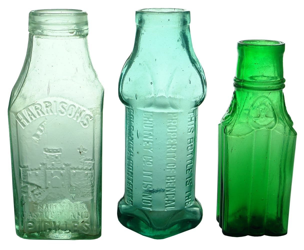 Antique Household Pickles Sauces Bottles