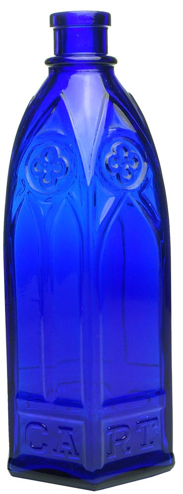 Carter's Cathedral Ink Cobalt Blue Glass Bottle