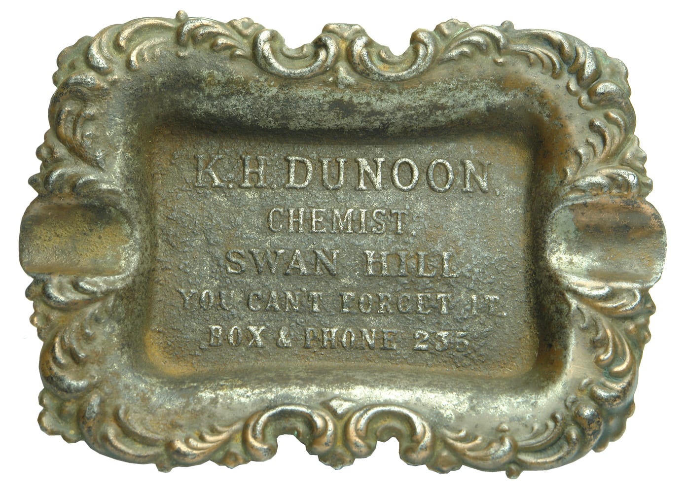 Dunoon Chemist Swan Hill Antique Ashtray Advertising