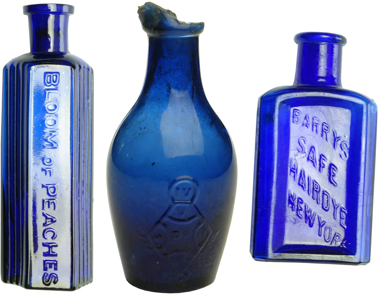 Antique Blue Glass Bottles