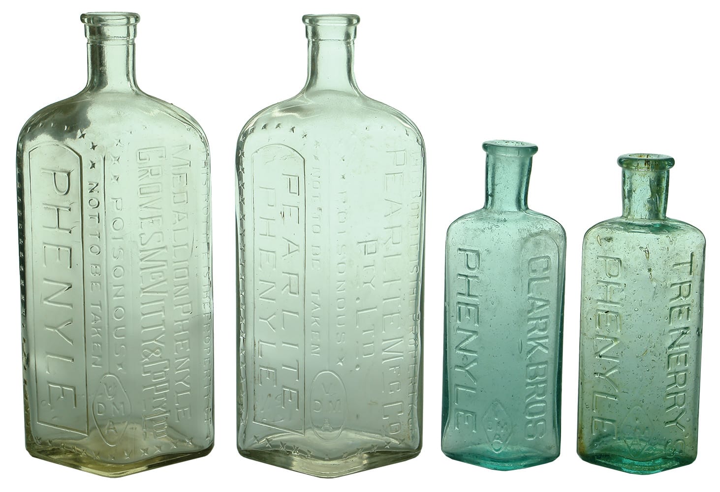 Antique Phenyle Poison Bottles