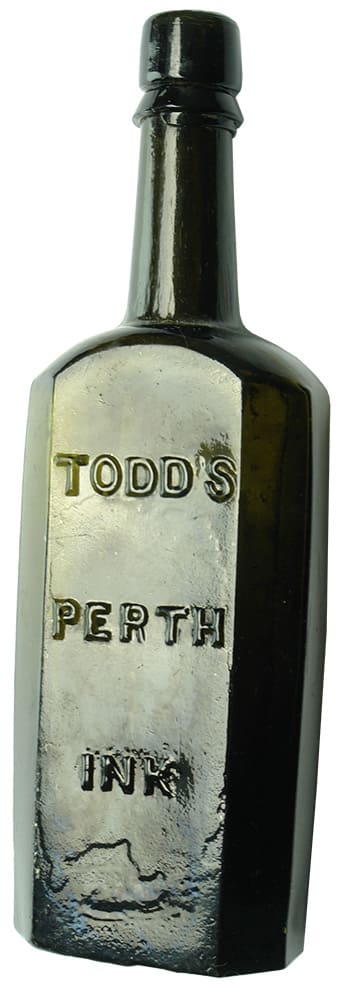 Todd's Perth Ink Black Glass Bottle