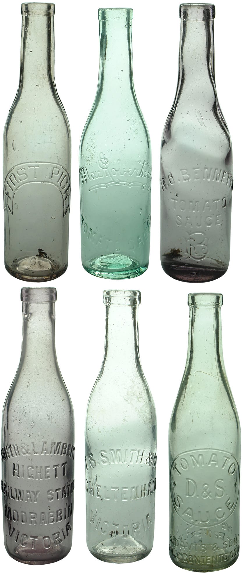 Antique Household Pickles Sauces Bottles