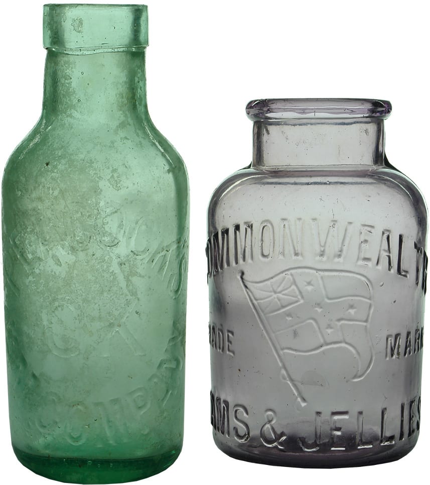 Antique Glass Jam Jars