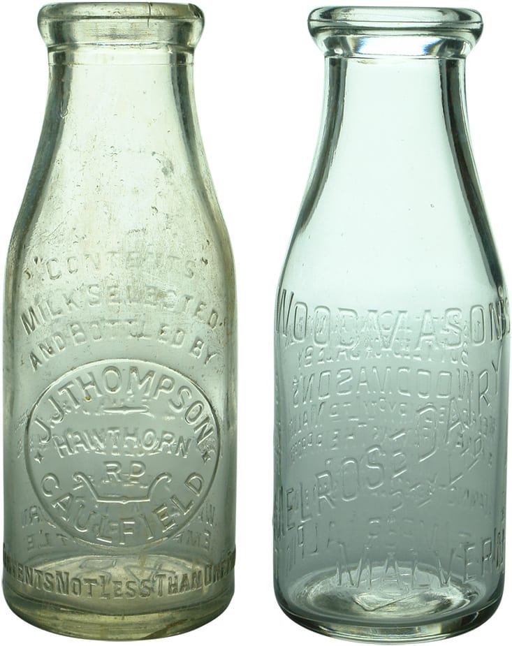 Vintage Milk Cream Bottles