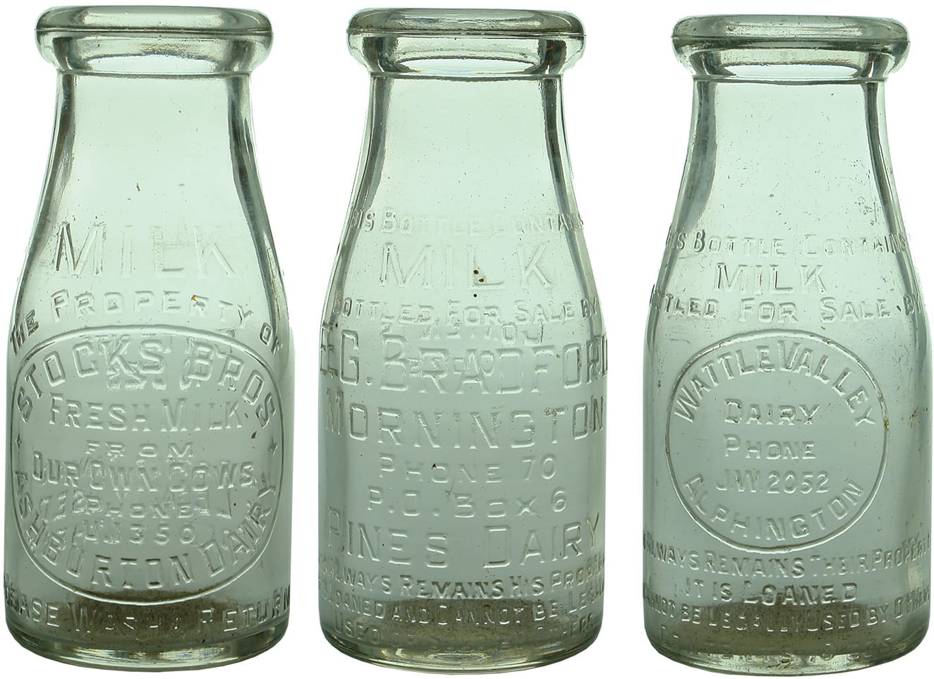 Vintage Milk Cream Bottles