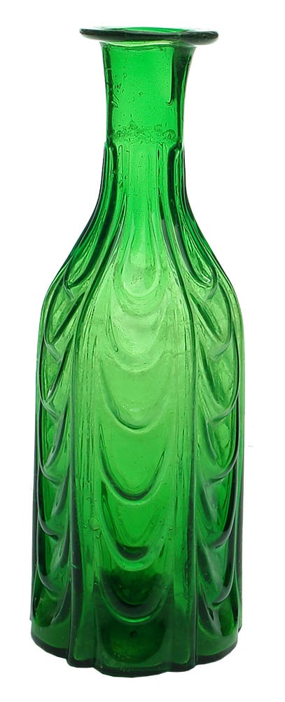 Antique Green Glass Condiment Botlte