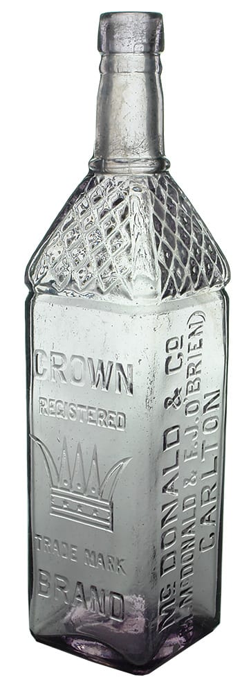 Crown Brand McDonald Carlton O'Brien Cordial Bottle