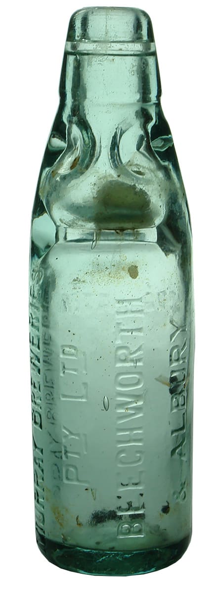 Murray Breweries Beechworth Albury Soda Water Codd Bottle