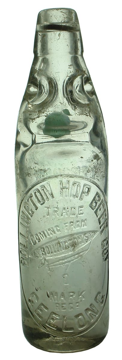 Bollington Hop Beer Geelong Zeppelin Codd Marble Bottle