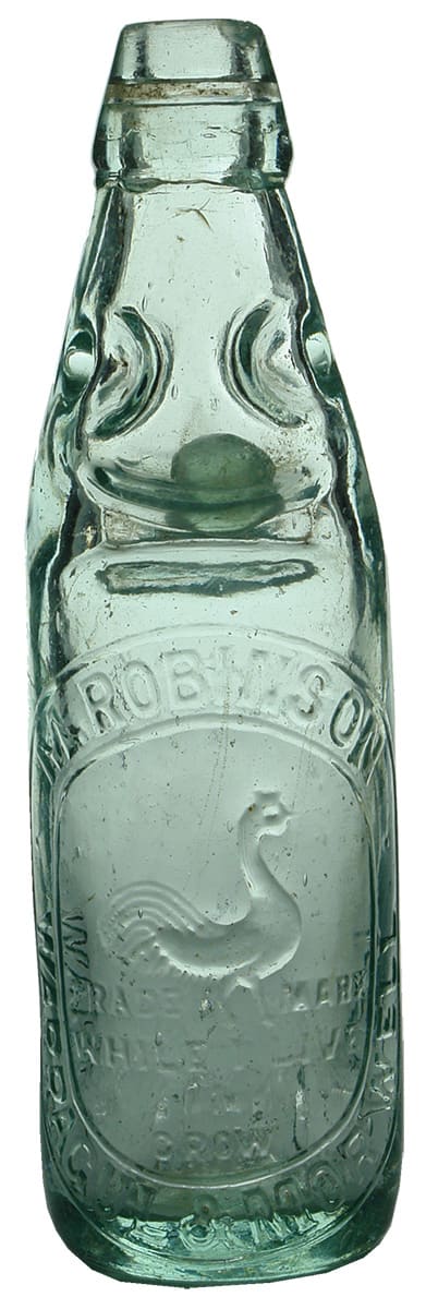 Robinson Warragul Morwell Rooster Four Way Patent Codd Bottle
