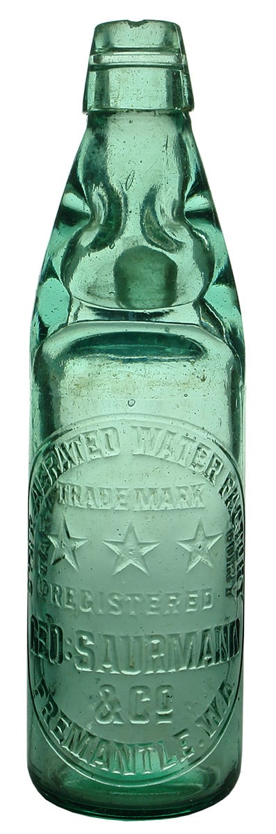 Star Aerated Water Factory Saurmann Fremantle Codd Bottle