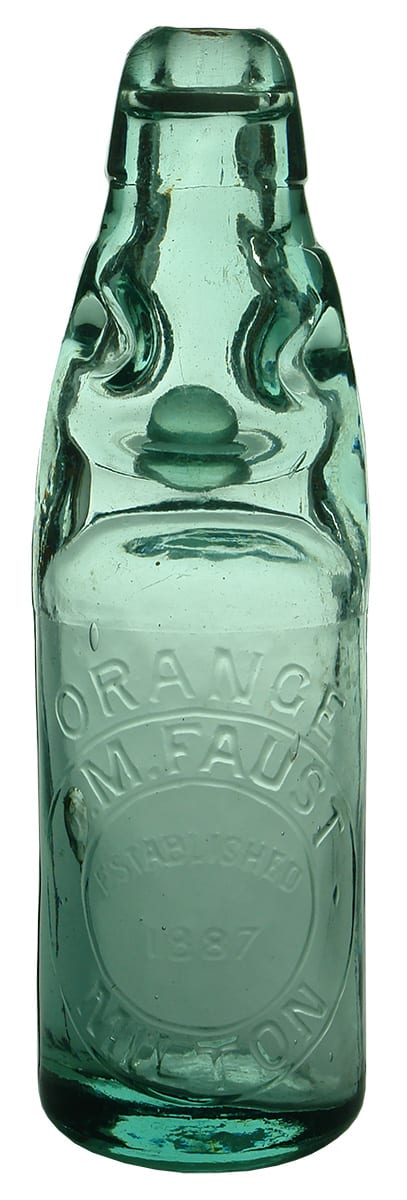 Orange Faust Milton Antique Codd Marble Bottle