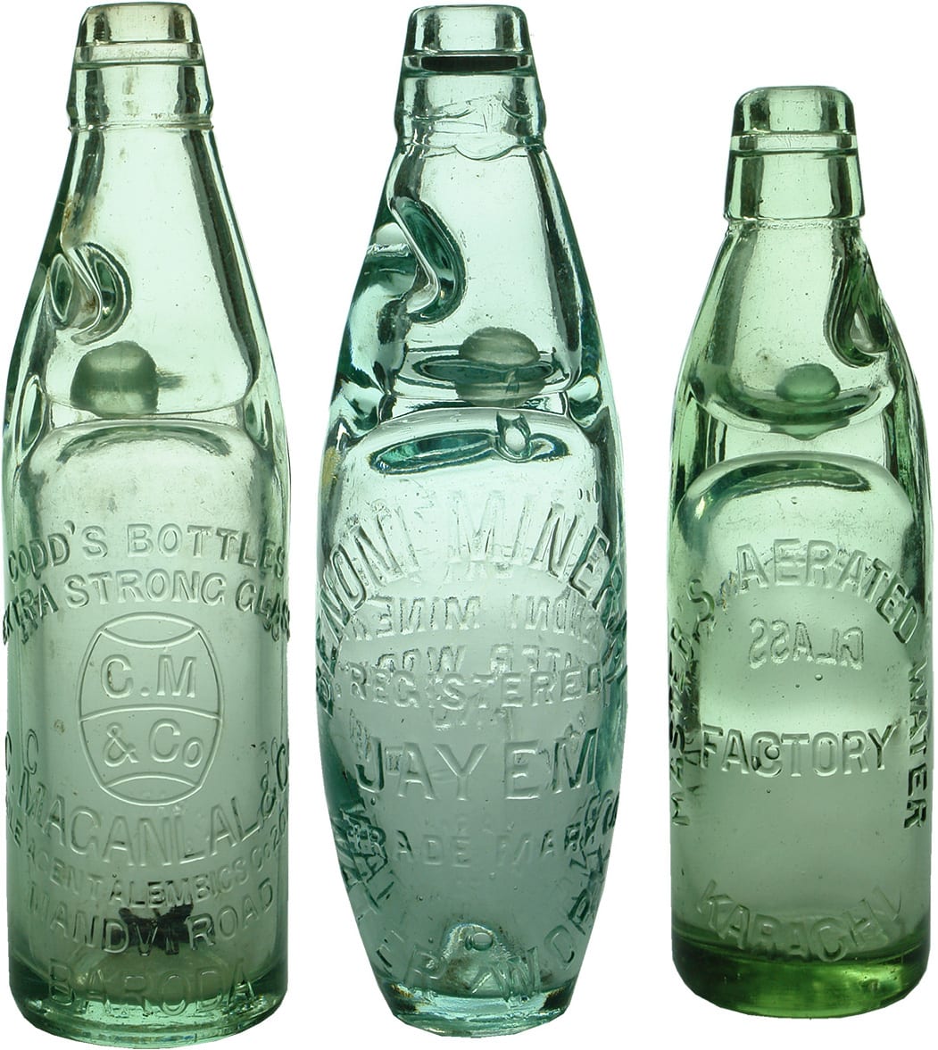 Antique Codd Marble Aerated Water Bottles