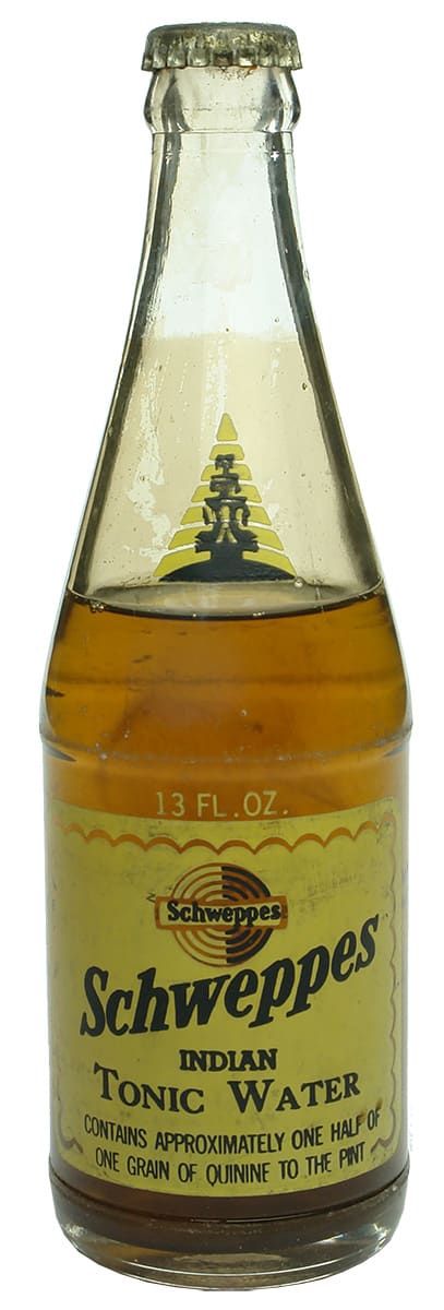 Schweppes Tonic Ale Ceramic Label Crown Seal Bottle