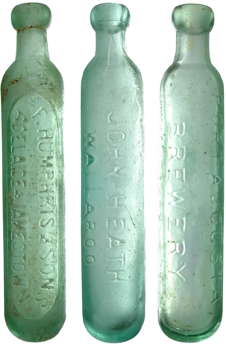 Old Long Maugham Torpedo Soft Drink Bottles