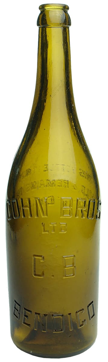 COhn Bros Bendigo Antique Beer Bottle