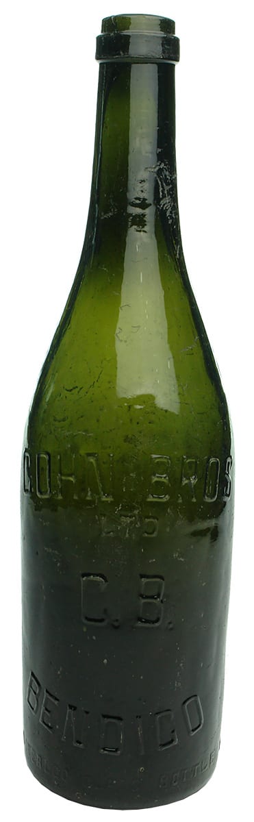 Cohn Bros Bendigo Waterloo Glass Works Antique Beer Bottle