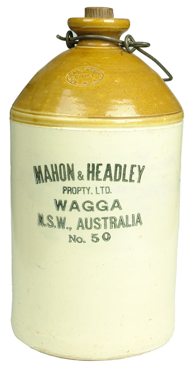 Mahon Headley Wagga Australia Stone Demijohn