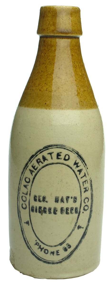 Colac Aerated Waters Ginger Beer Bottle