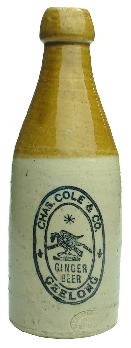 Chas Cole Geelong Antique Ginger Beer Bottle