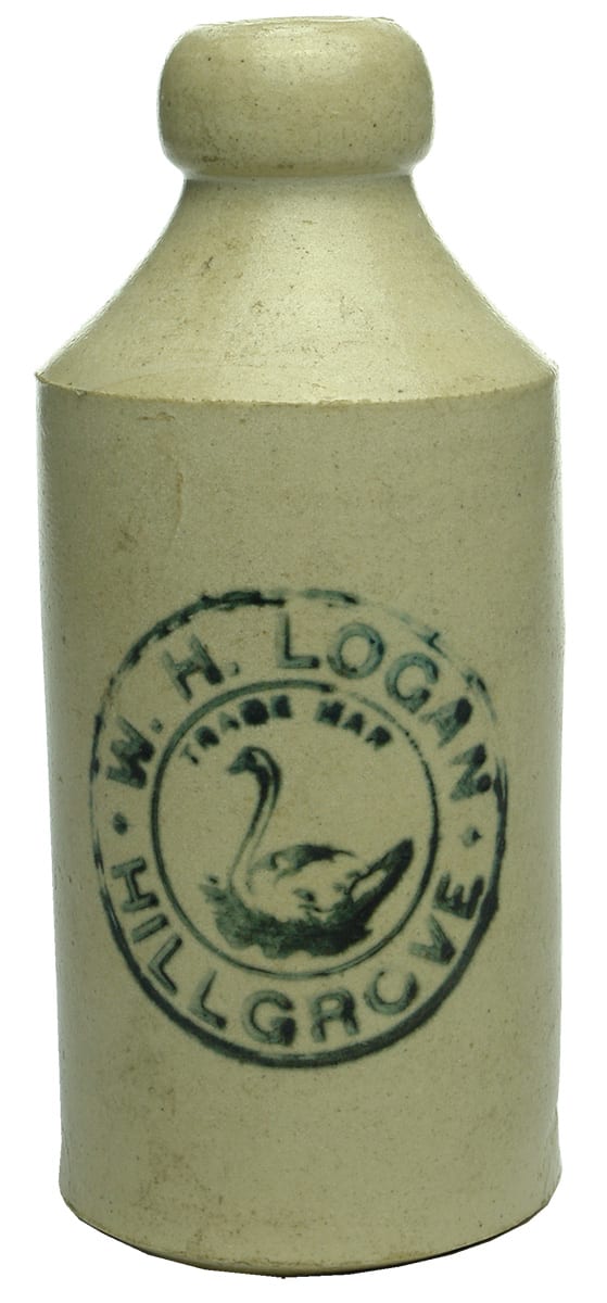 Logan Hillgrove Swan Stoneware Ginger Beer Bottle