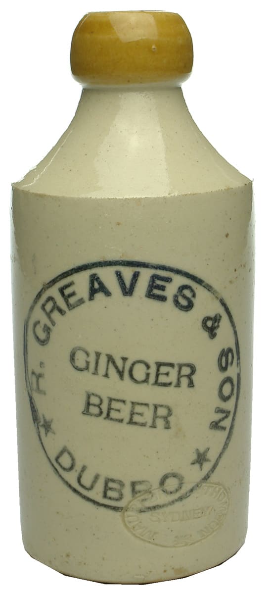 Greaves Ginger Beer Dubbo Stoneware Bottle