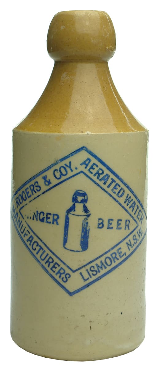 Rogers Lismore Stoneware Ginger Beer Bottle