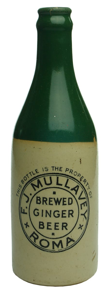 Mullavey Brewed Ginger Beer Roma Green Top Bottle