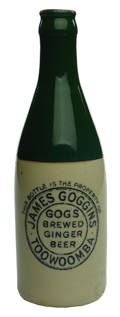 James Goggins Toowoomba Green Top Ginger Beer Bottle