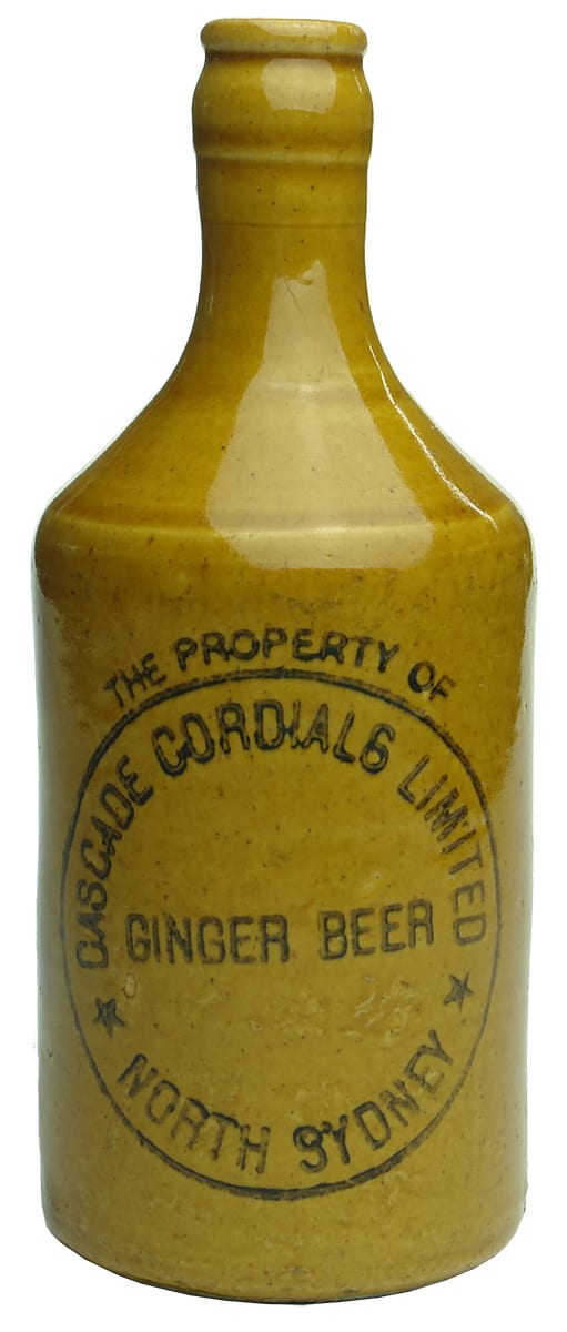 Cascade Cordials Ginger Beer North Sydney Stone Bottle