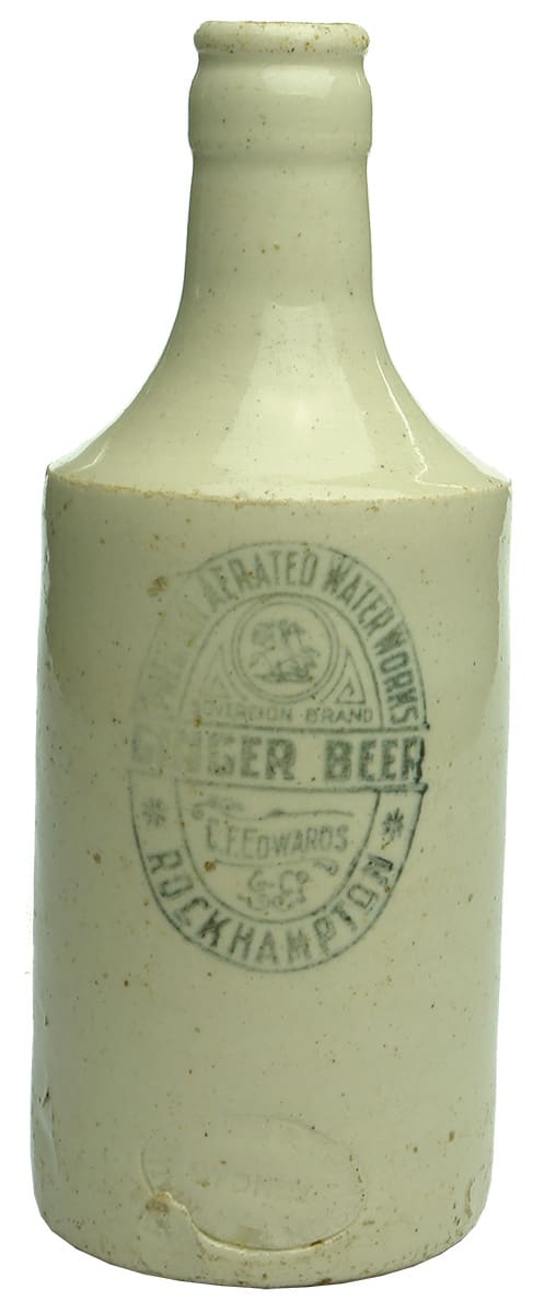 Edwards Sovereign Brand Rockhampton Stone Ginger Beer Bottle