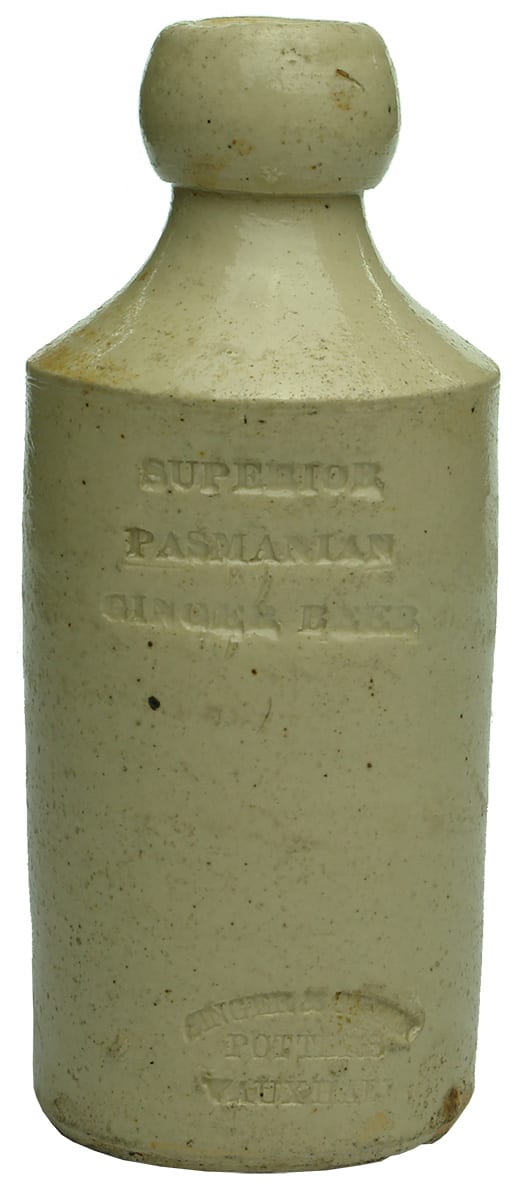 Superior Pasmanian Ginger Beer Antique Stone Bottle