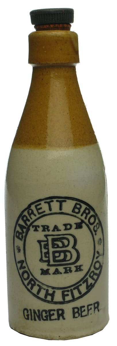 Barrett Bros North Fitzroy Stone Ginger Beer Bottle