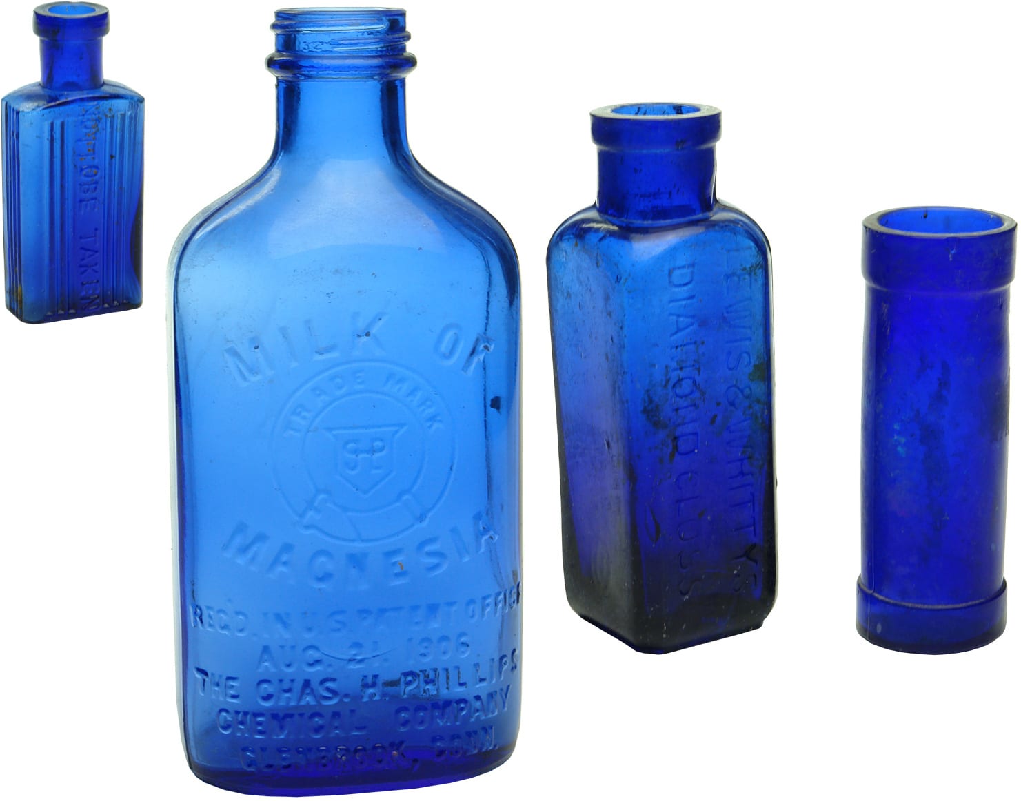 Antique Cobalt Blue Glass Bottles