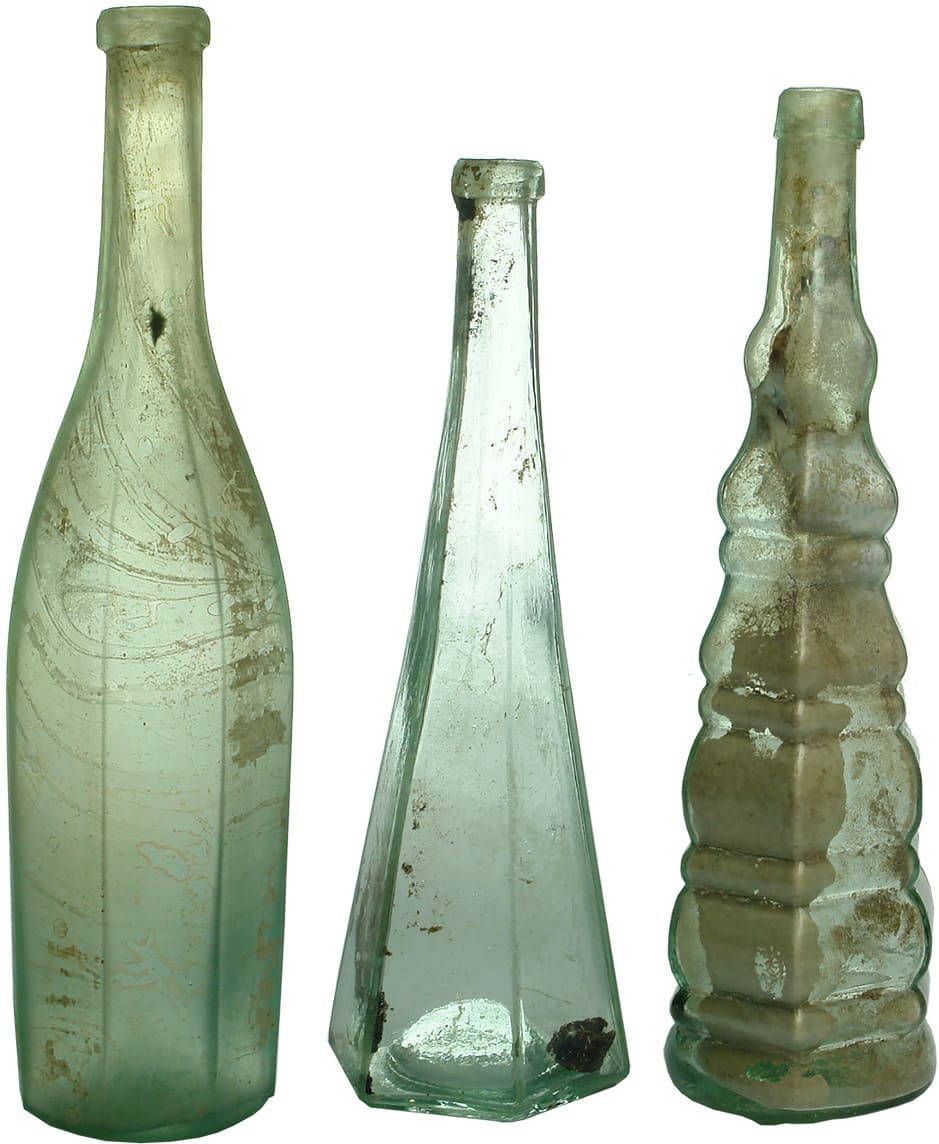 Antique Victorian Goldfields Era Salad Oil Bottles