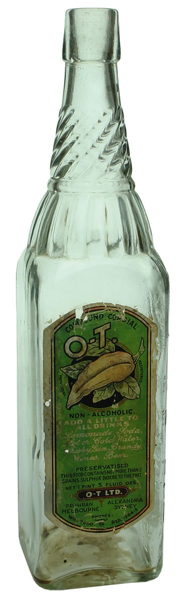 OT Chilli Labelled Vintage Cordial Bottle