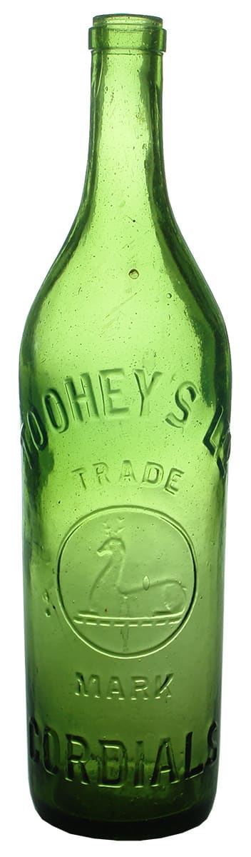 Tooheys Sydney Green Glass Cordial Bottle