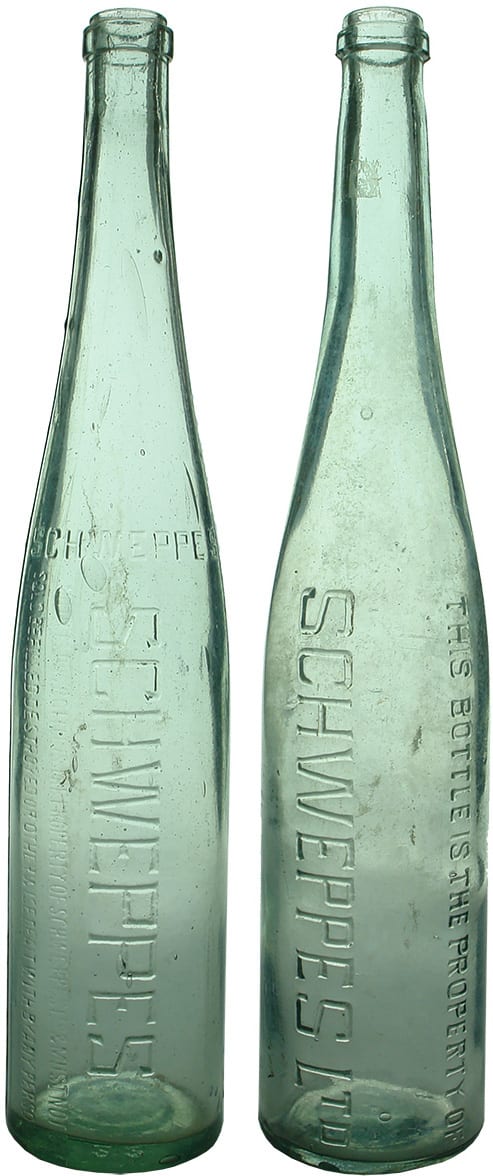 Antique Schweppes Cordial Bottles