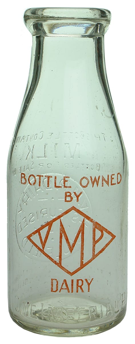 VMP Dairies Ceramic Label Milk Bottle