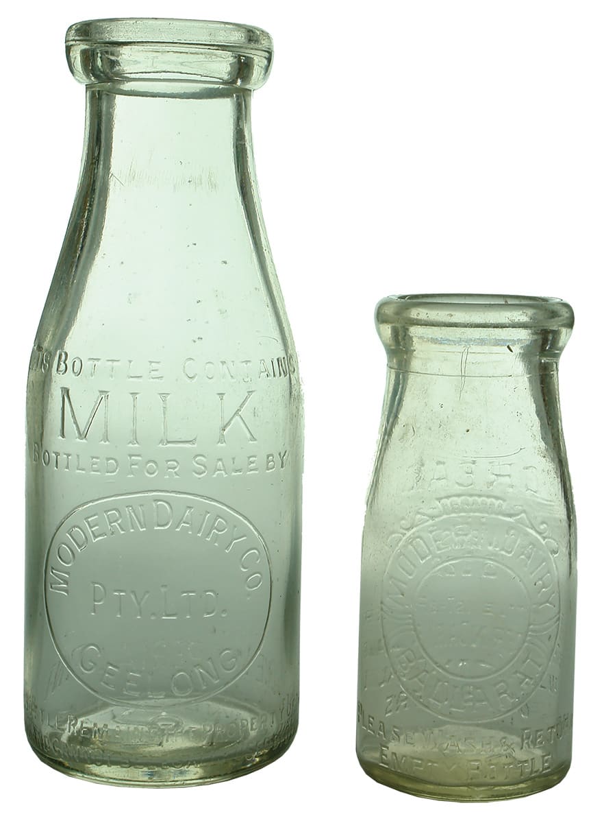 Vintage Milk Cream Embossed Bottles