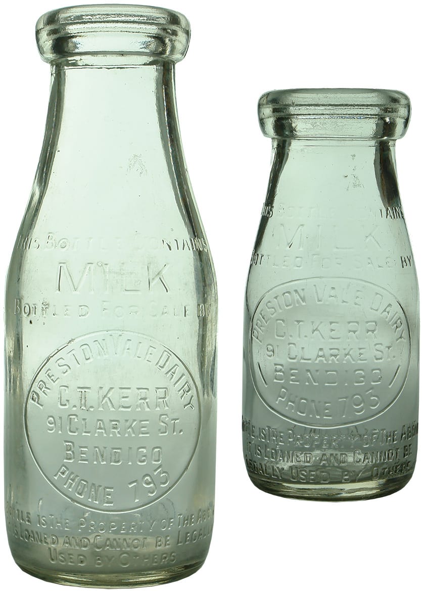 Vintage Milk Cream Embossed Bottles