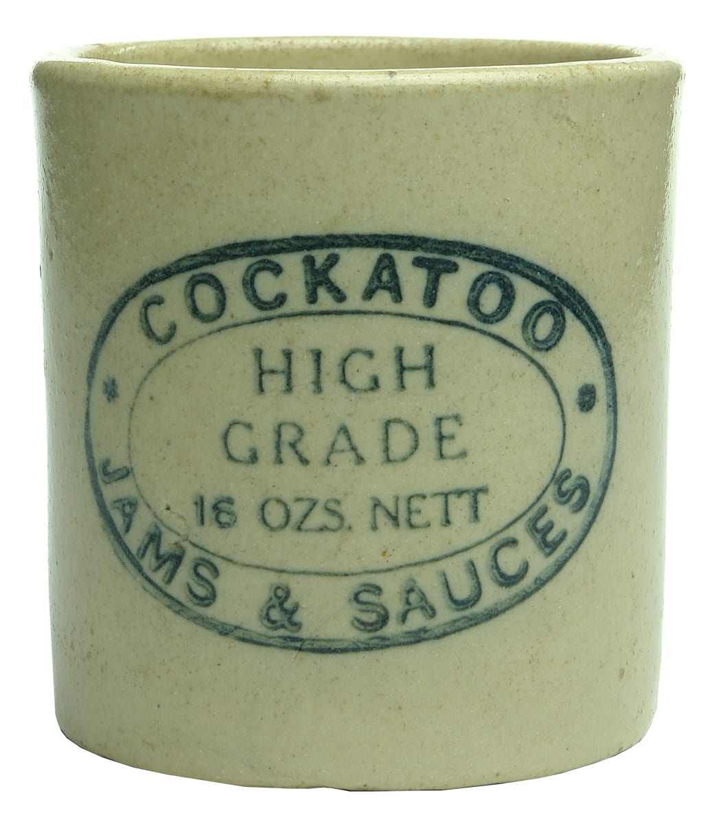 Cockatoo High Grade Jams Sauces Stoneware Jar