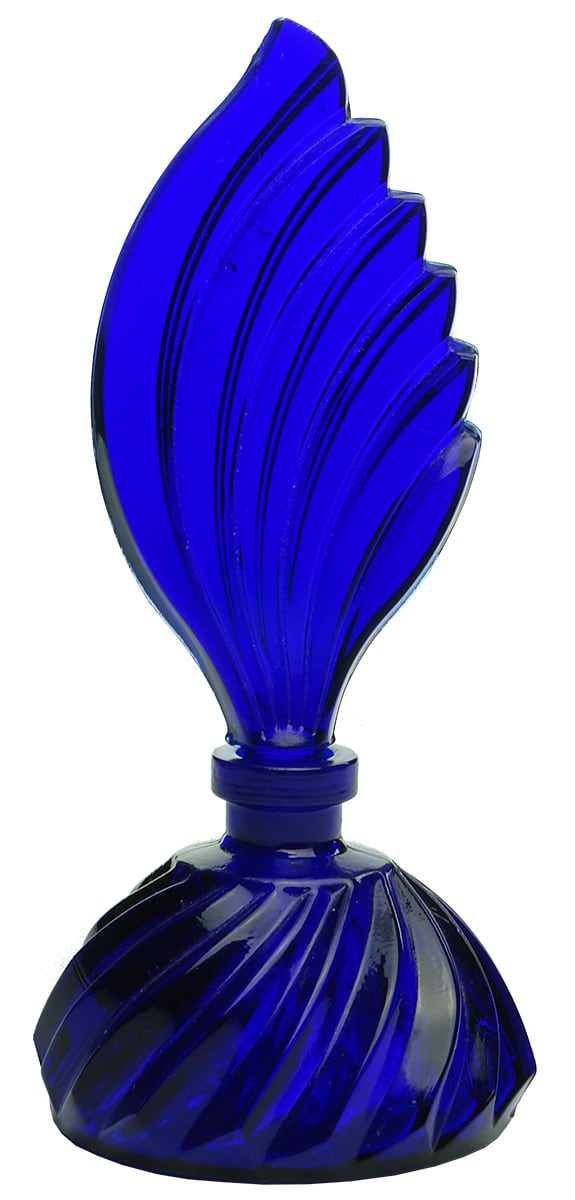 Cobalt Blue Spiral Perfume Bottle