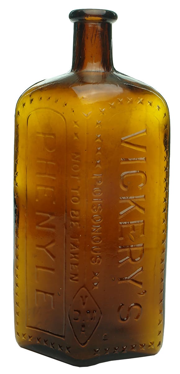 Vickerys Not to be Taken Poisonous Phenyle Antique Bottle