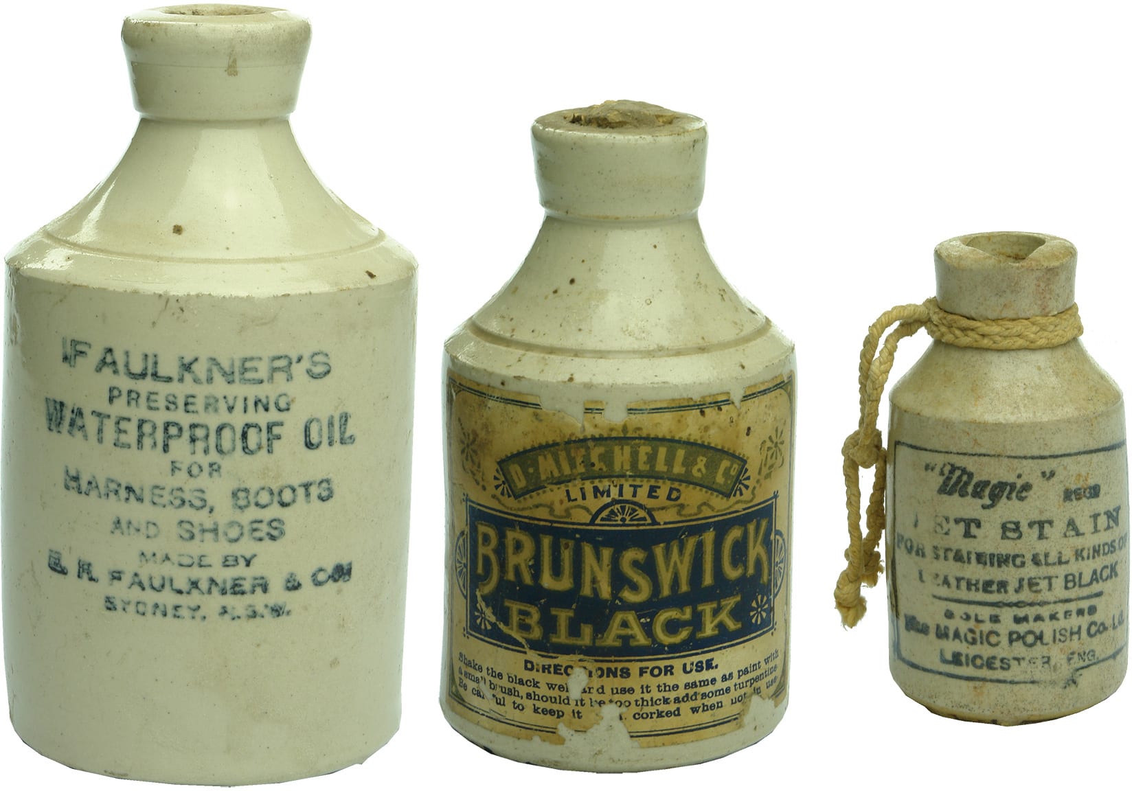 Stoneware Polish Blacking Antique Bottles