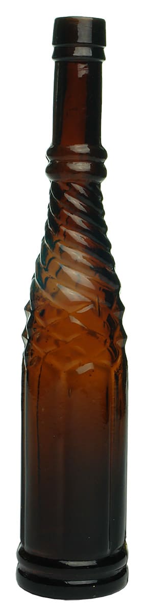 Amber Glass Whirley Salad Oil Bottle