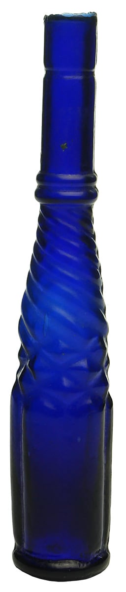 Cobalt Blue Glass Whirley Salad Oil Bottle