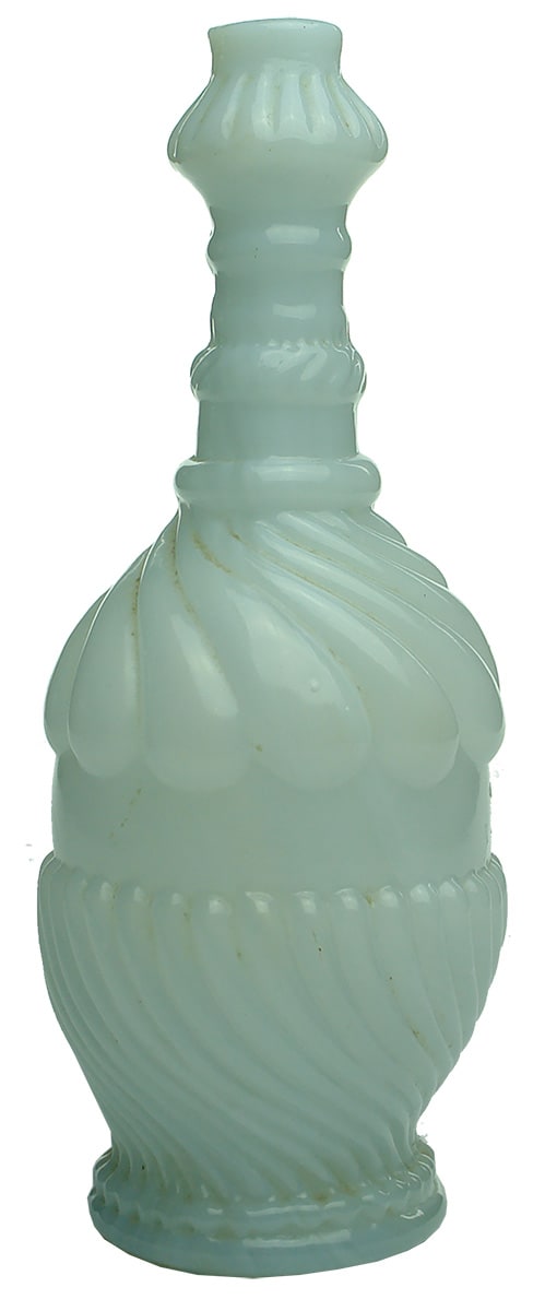 Milk Opal Glass Spiral Pattern Condiment Bottle