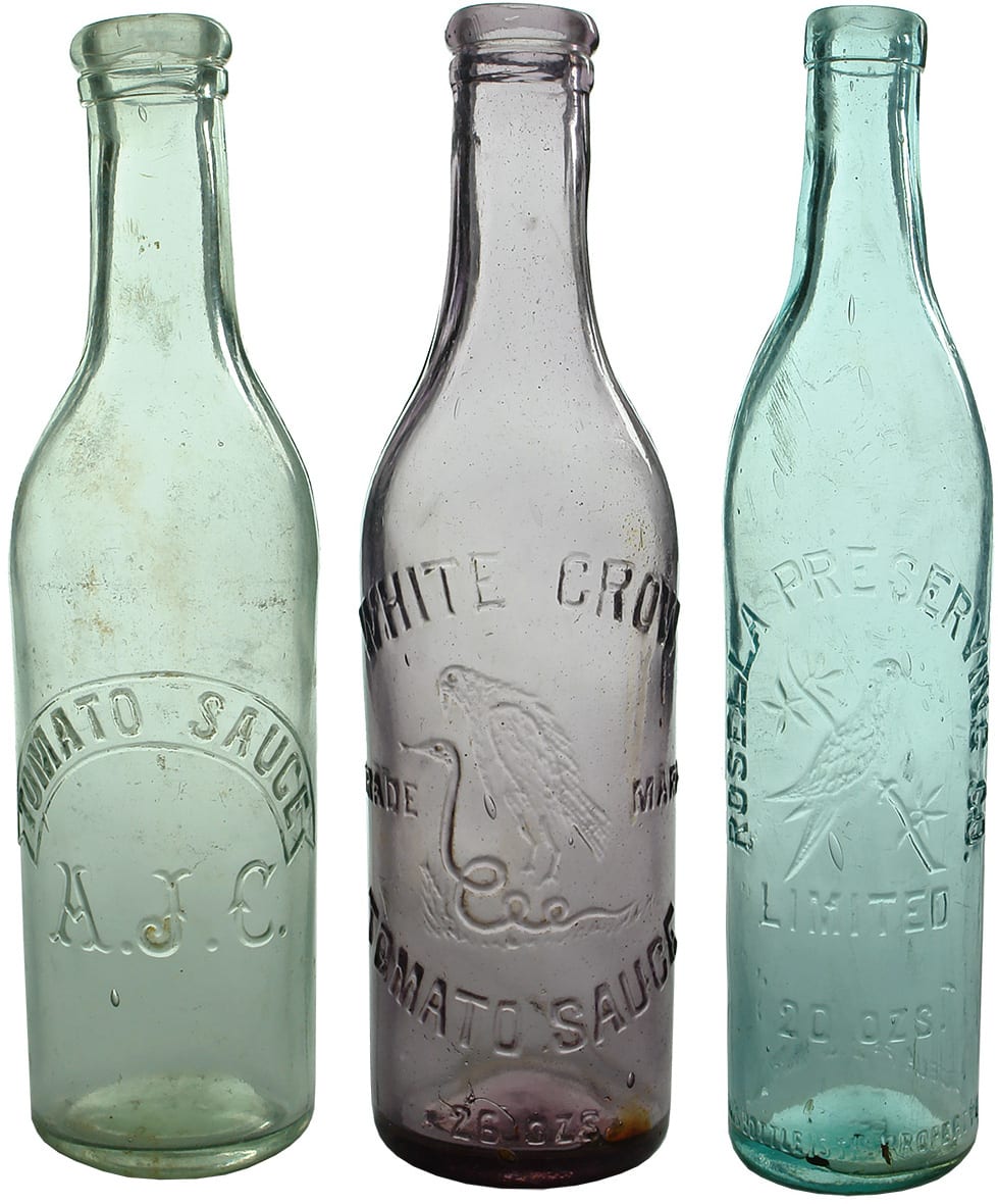 Antique Sauce Condiment Household Bottles